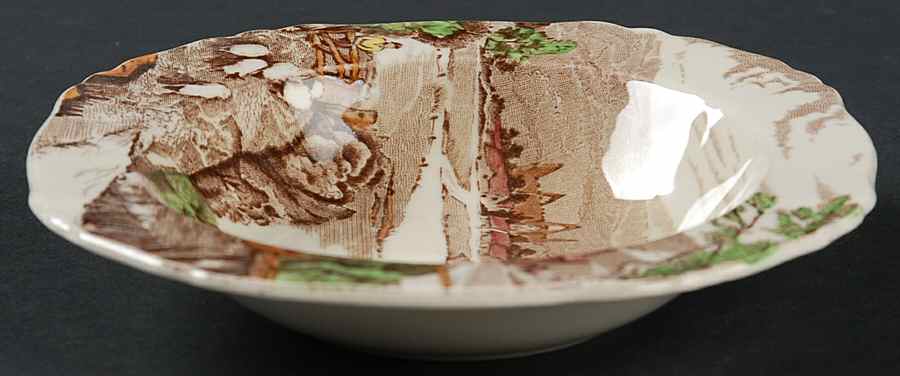 Tintern Brown Multicolor Rim Fruit/Dessert (Sauce) Bowl by Alfred Meakin-1
