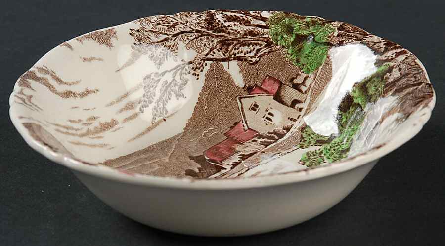 Tintern Brown Multicolor Fruit/Dessert (Sauce) Bowl by Alfred Meakin-1