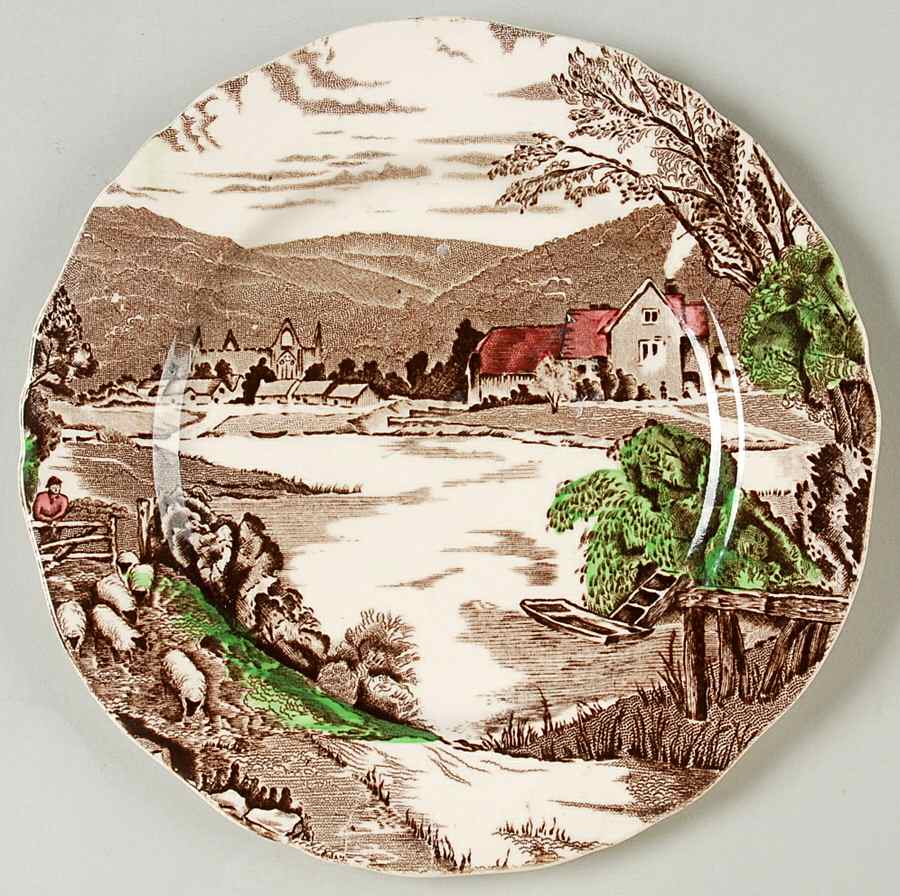 Tintern Brown Multicolor Bread & Butter Plate by Alfred Meakin-1