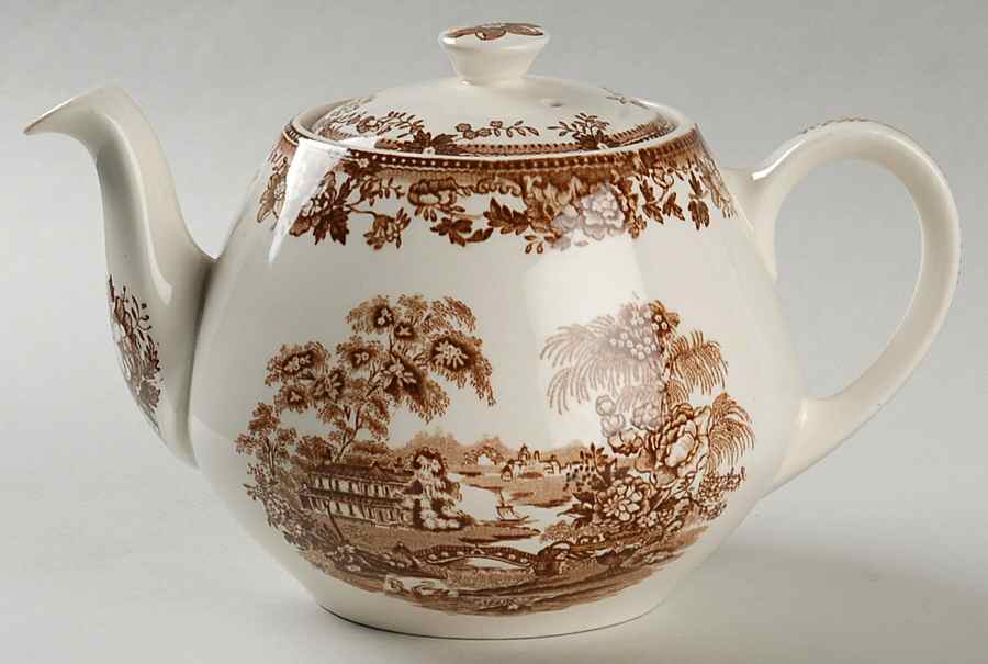 Tonquin Brown Teapot No Lid by Alfred Meakin-1