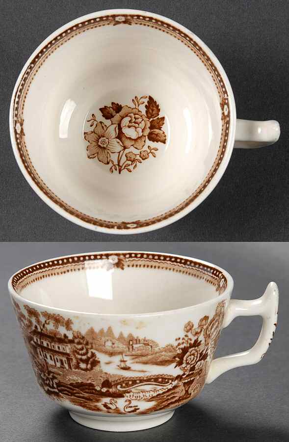 Tonquin Brown Flat Cup by Alfred Meakin-1