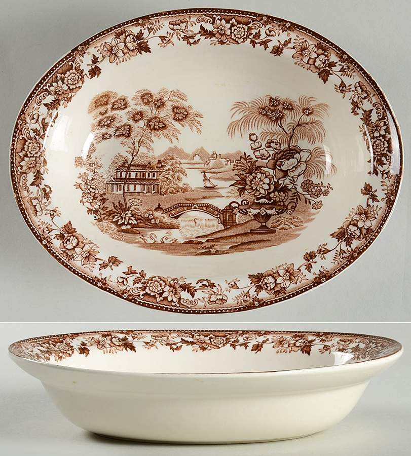 Tonquin Brown 8" Oval Vegetable Bowl by Alfred Meakin-1