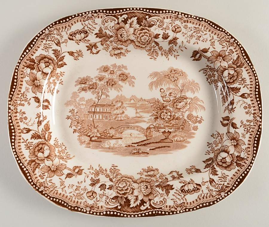 Tonquin Brown 11" Oval Serving Platter by Alfred Meakin-1