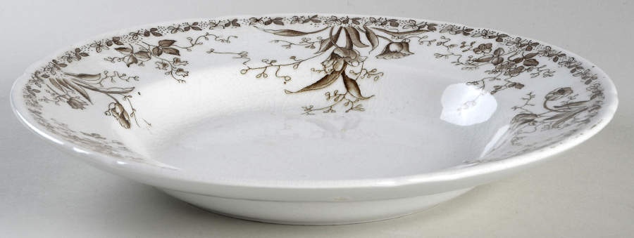 Westmeath Brown Large Rim Soup Bowl by Alfred Meakin-1