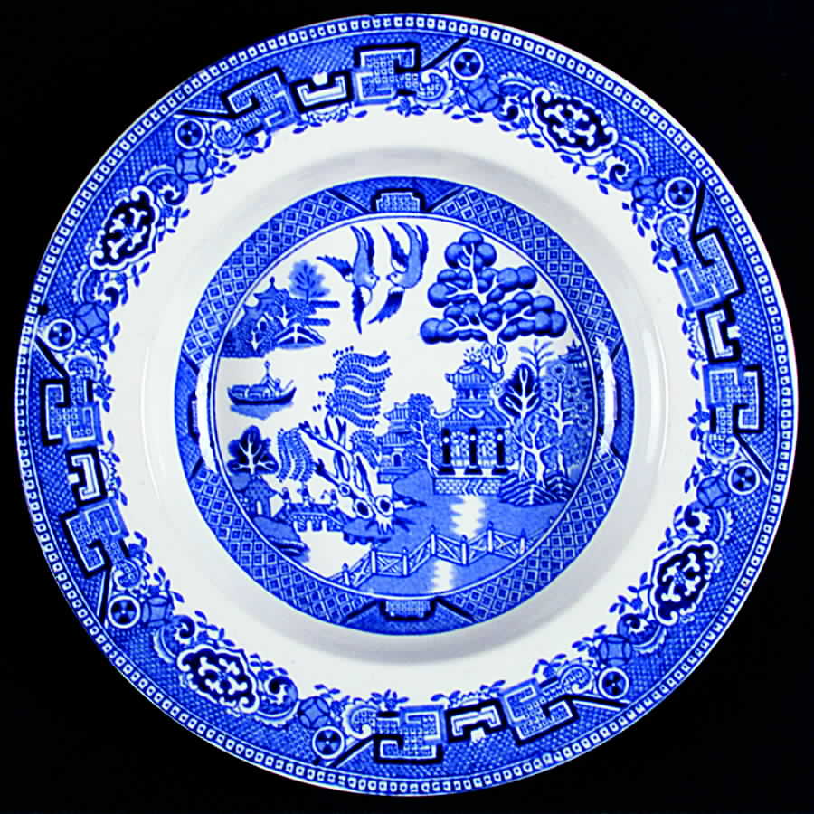 Willow Blue Large Rim Soup Bowl by Alfred Meakin-1