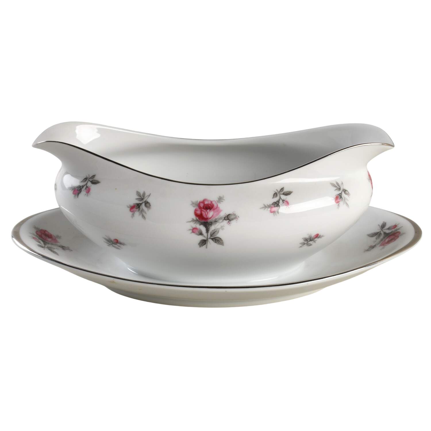 706 Gravy Boat with Attached Underplate by Meito-1
