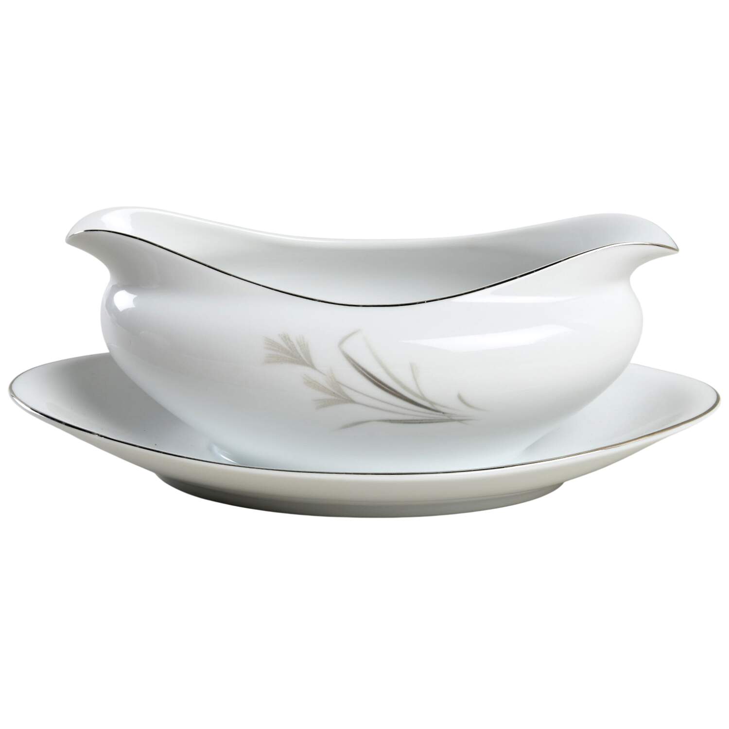 Alberta Gravy Boat with Attached Underplate by Meito-1