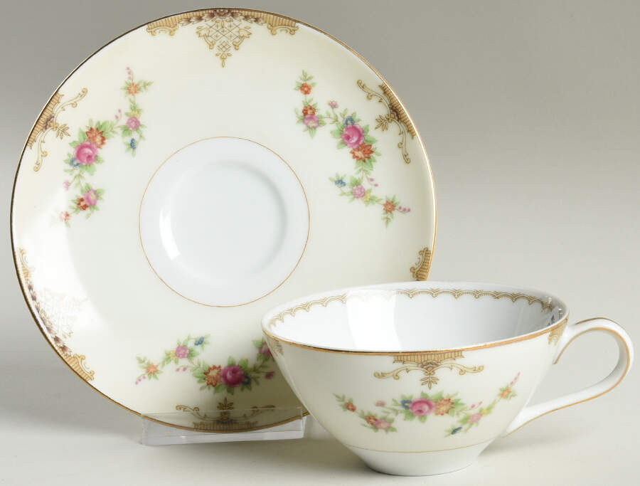Ambassador Flat Cup & Saucer Set by Meito-1