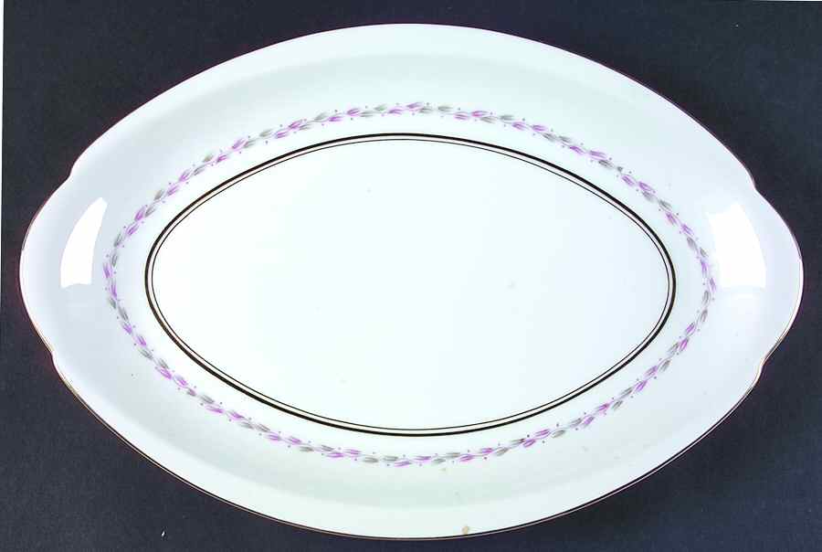 Andrea 14" Oval Serving Platter by Meito-1