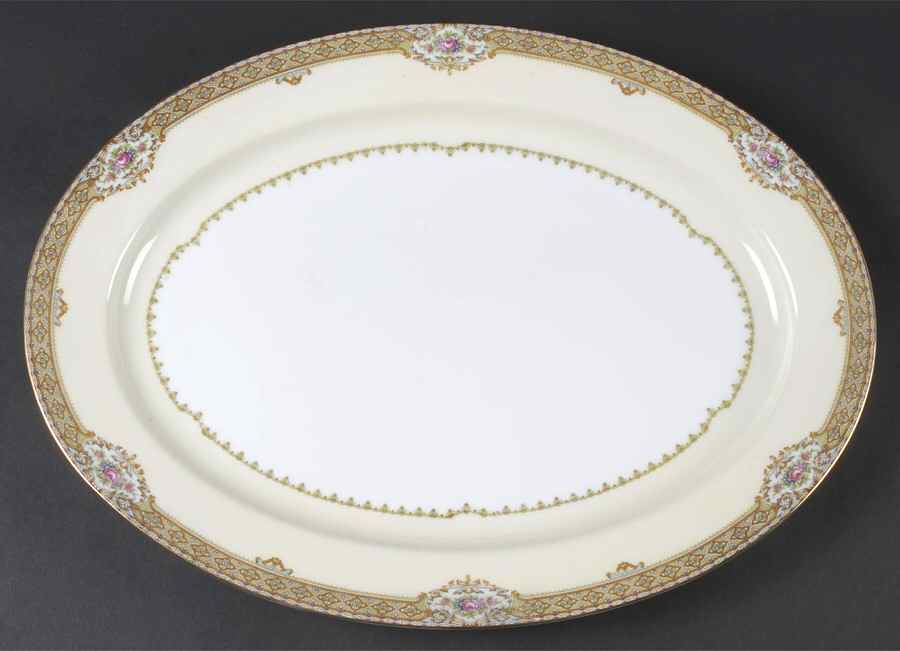 Annette 16" Oval Serving Platter by Meito-1