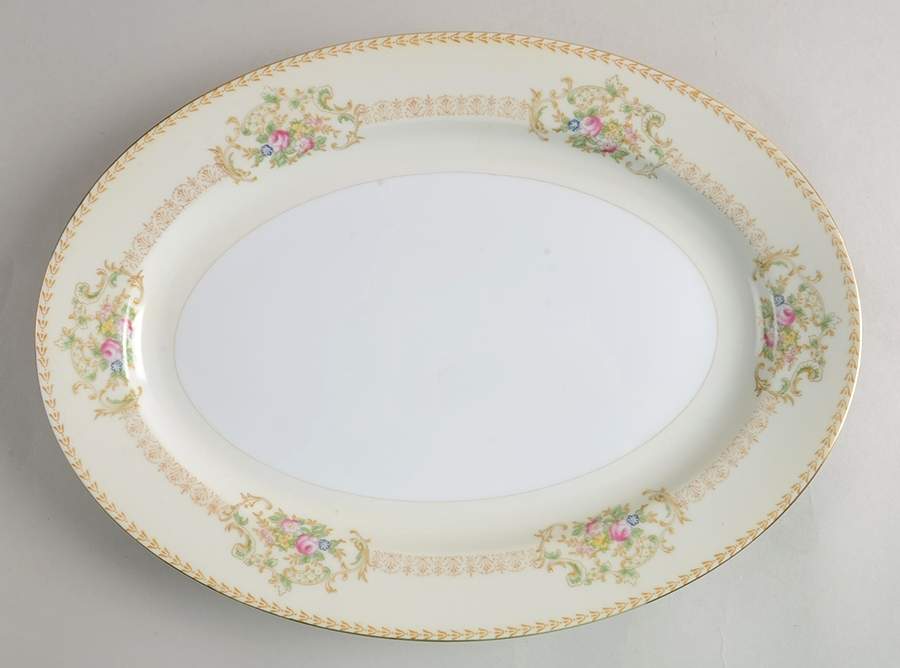 Arbor 14" Oval Serving Platter by Meito-1
