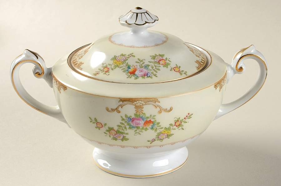 Marie Sugar Bowl & Lid by Meito-1