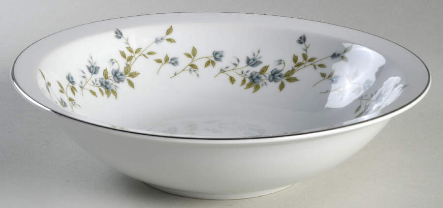 Augusta (Newer, Platinum Trim) 8" Round Vegetable Bowl by Meito-1