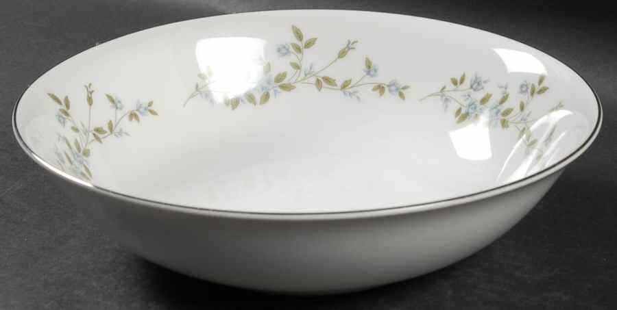 Augusta (Newer, Platinum Trim) 9" Round Vegetable Bowl by Meito-1