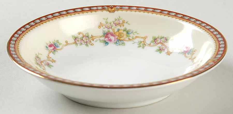 Augusta (Floral, Asama Shape) Rim Fruit/Dessert (Sauce) Bowl by Meito-1