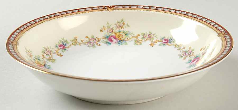 Augusta (Floral, Asama Shape) Rim Soup Bowl by Meito-1