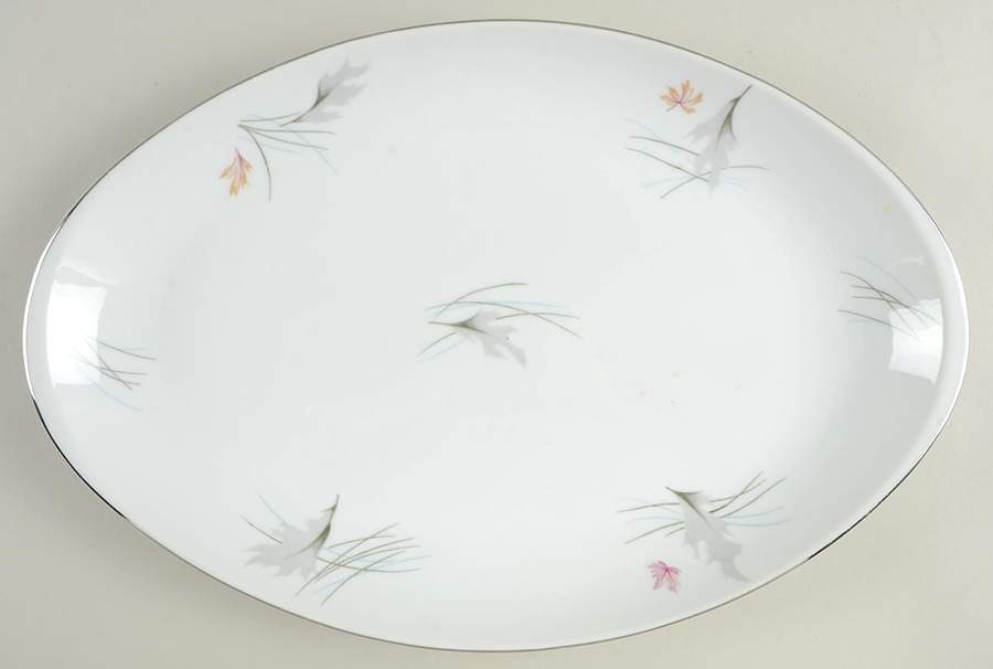 Autumn Leaves 16" Oval Serving Platter by Meito-1