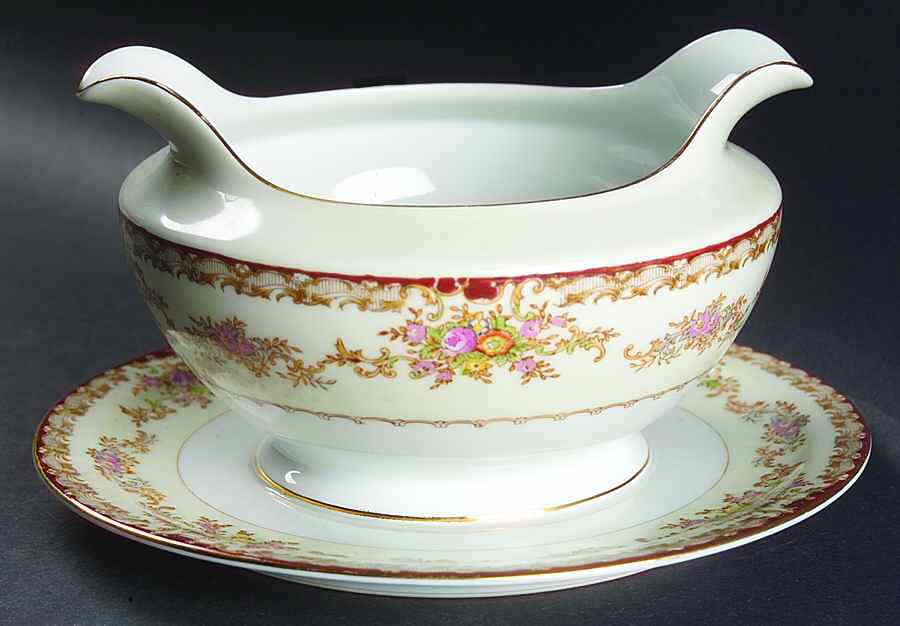 Belmar Gravy Boat with Attached Underplate by Meito-1