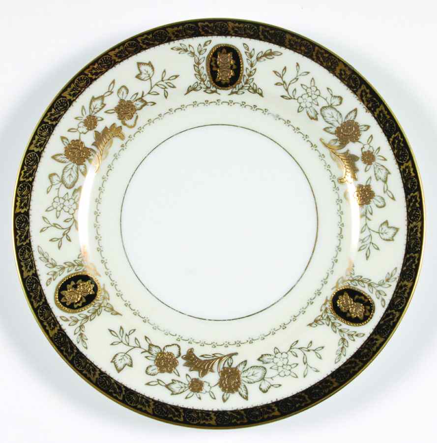 Black Cameo Bread & Butter Plate by Meito-1