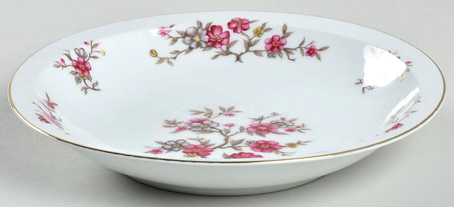Blossom Rim Soup Bowl by Meito-1