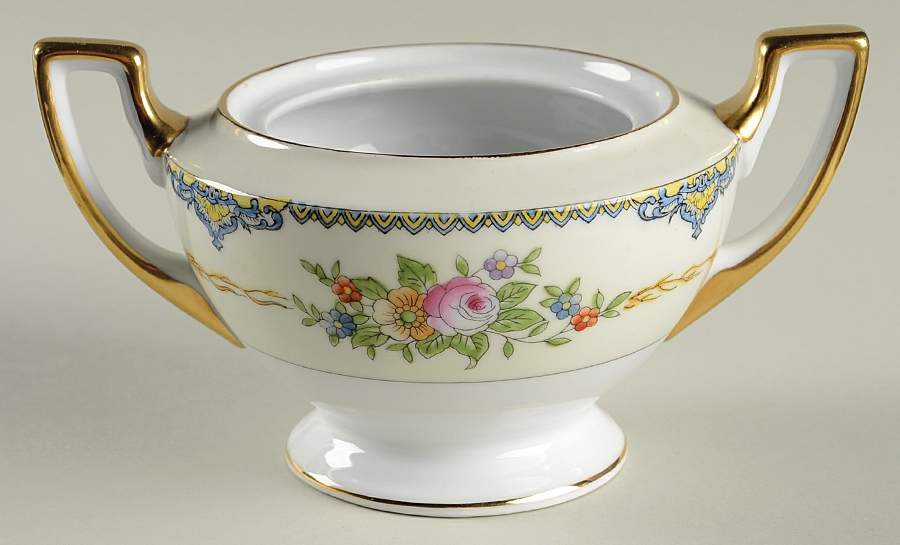 Bouquet (No Floral Center) Sugar Bowl No Lid by Meito-1