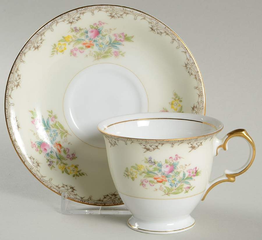 Burbank Footed Demitasse Cup & Saucer Set by Meito-1