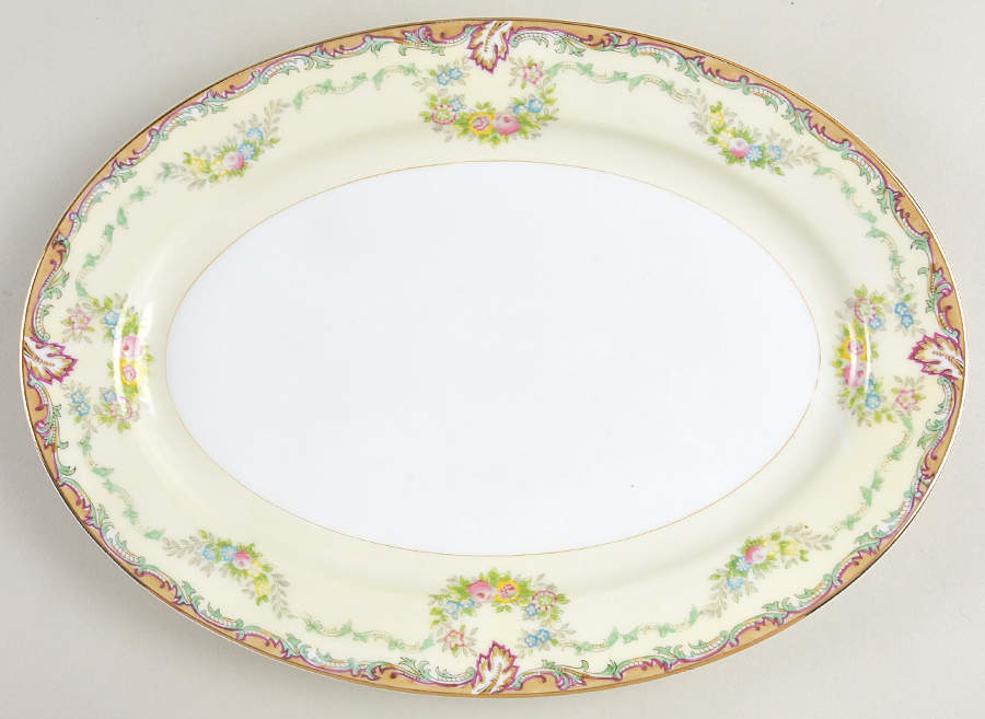 Burgundy (Smooth Verge) 12" Oval Serving Platter by Meito-1