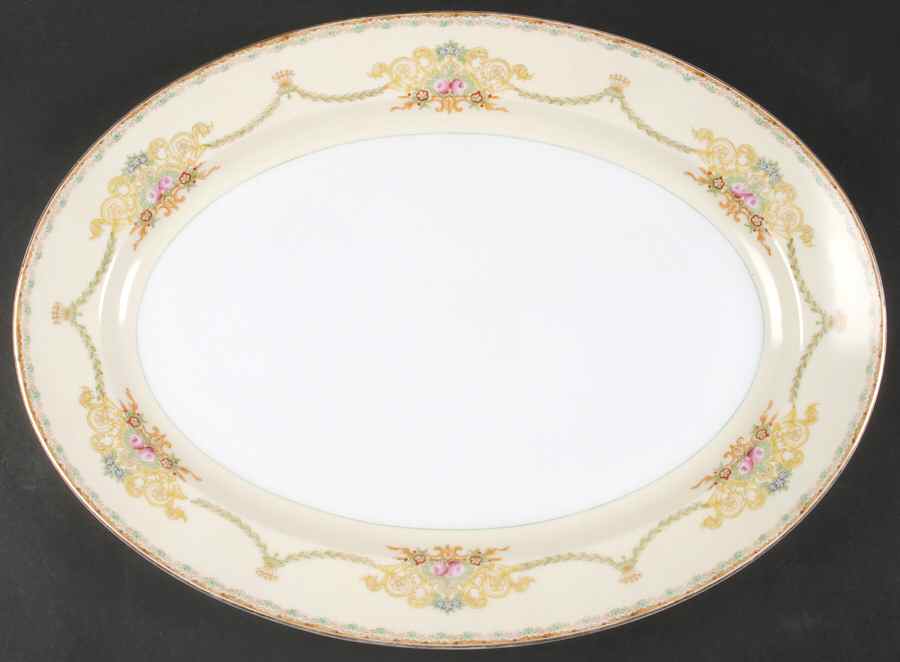 Celeste 16" Oval Serving Platter by Meito-1