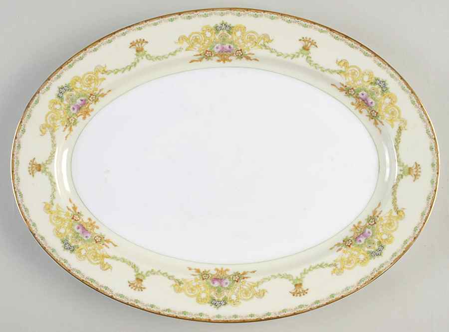 Celeste 14" Oval Serving Platter by Meito-1