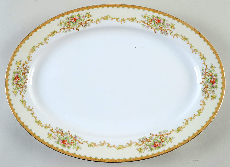 Chadwick 14" Oval Serving Platter by Meito-1