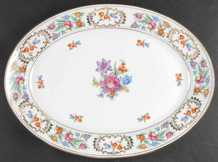 Chandresden 16" Oval Serving Platter by Meito-1