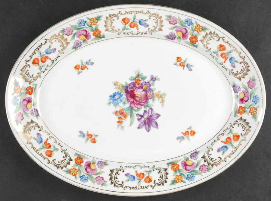 Chandresden 14" Oval Serving Platter by Meito-1