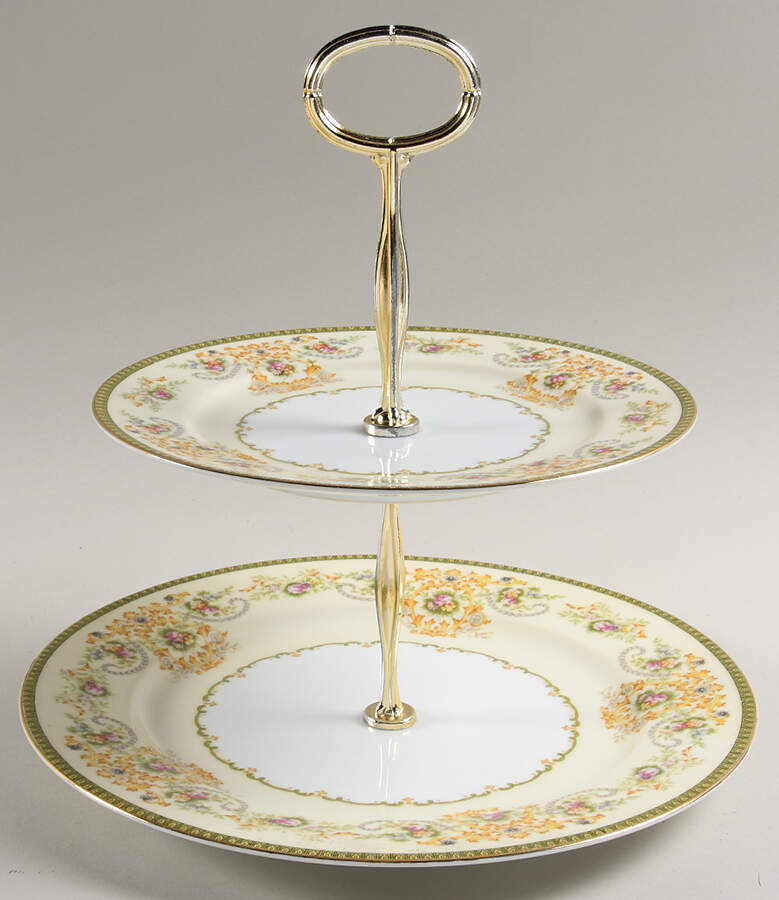 Charm 6 5/8"-10"  2 Tiered Serving Tray (Dp, Sp) HC by Meito-1