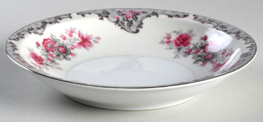 Corsage Rim Soup Bowl by Meito-1