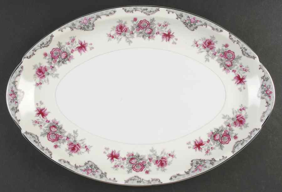 Corsage 16" Oval Serving Platter by Meito-1