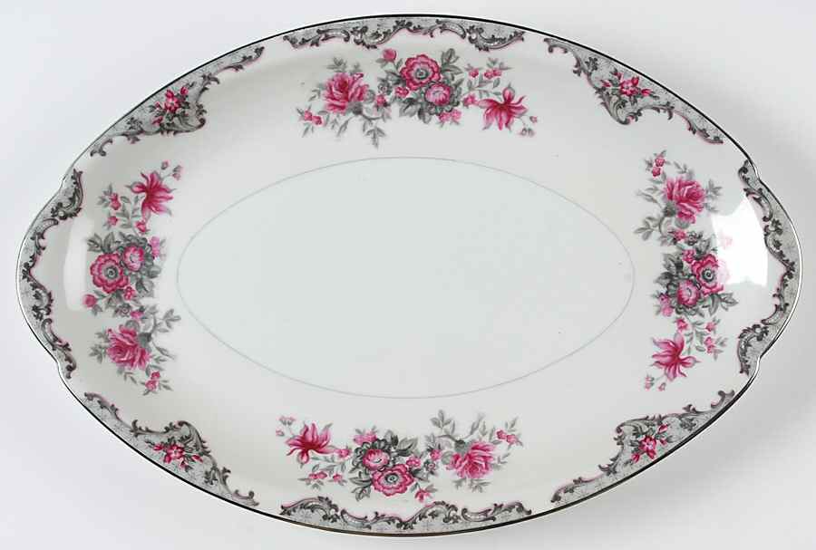 Corsage 14" Oval Serving Platter by Meito-1