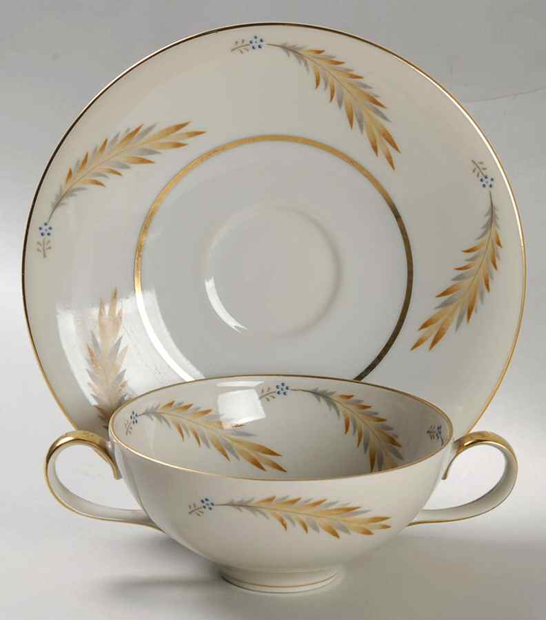 Courtley Flat Cream Soup Bowl & Saucer Set by Meito-1