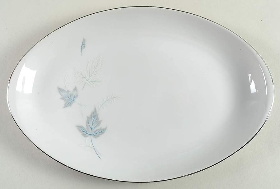 Dawn (Platinum) 11" Oval Serving Platter by Meito-1
