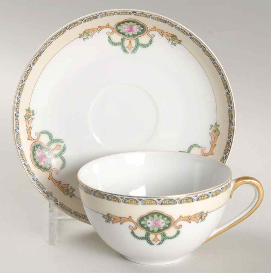 Dayton Flat Cup & Saucer Set by Meito-1