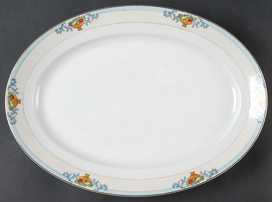 Delphi 14" Oval Serving Platter by Meito-1