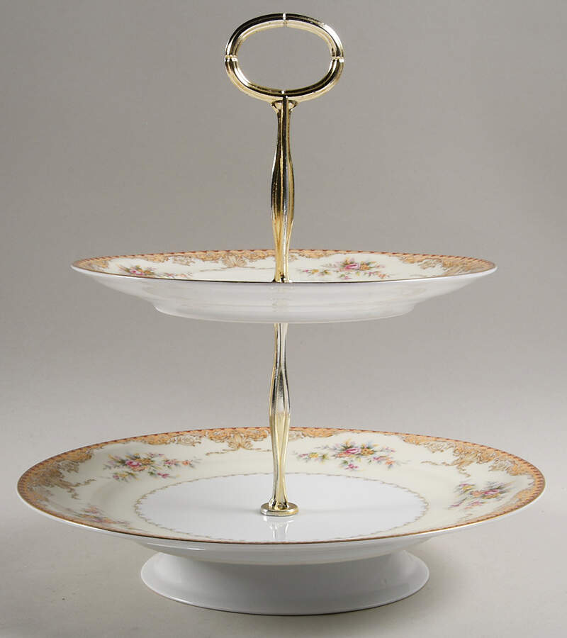 Derby 11 1/4"  2 Tier Footed Serving Tray (DP,SP,FR) HC by Meito-1