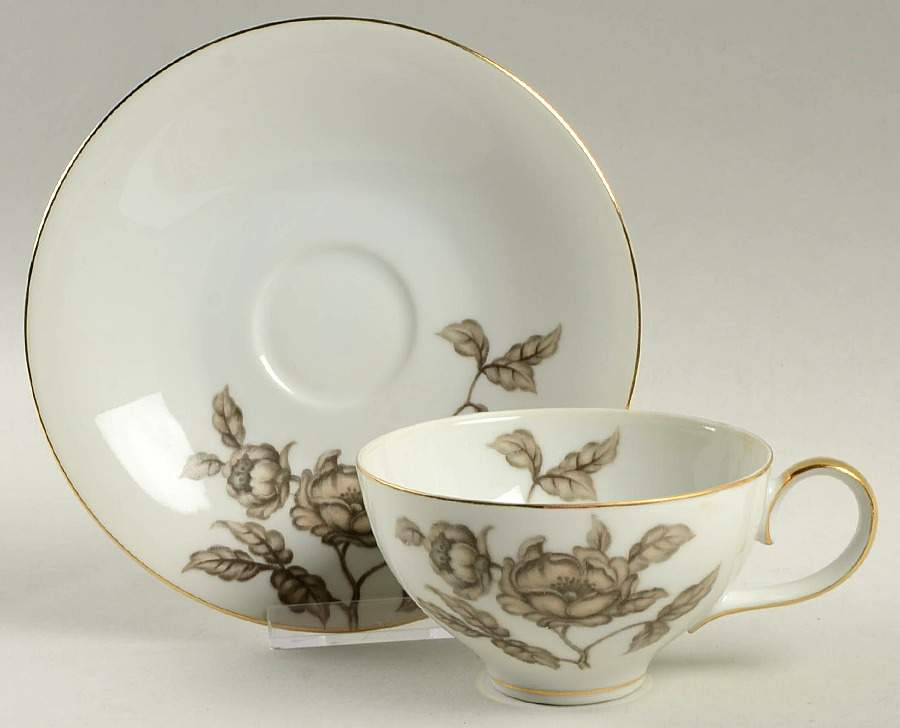 Desert Rose Flat Cup & Saucer Set by Meito-1