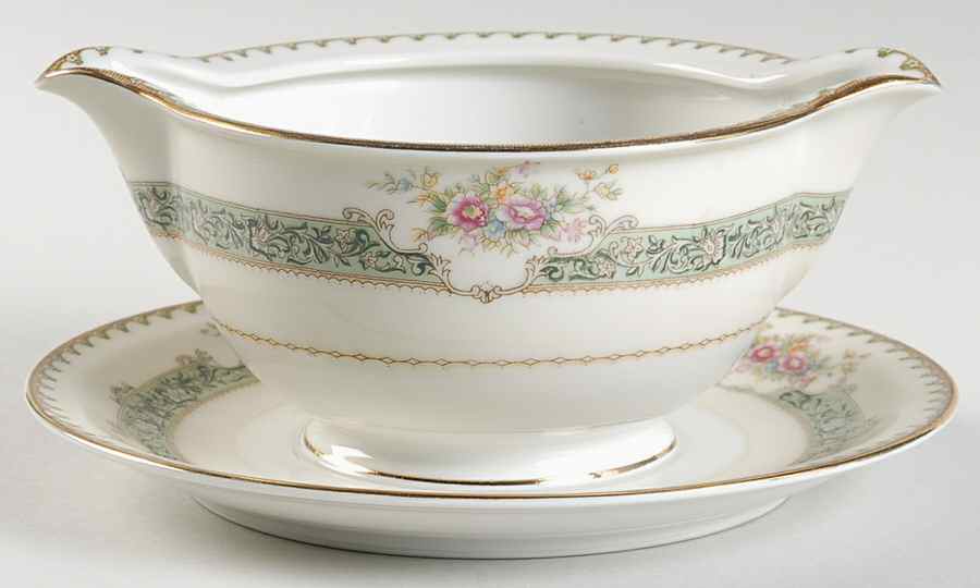 Dexter (Empire Shape) Gravy Boat with Attached Underplate by Meito-1