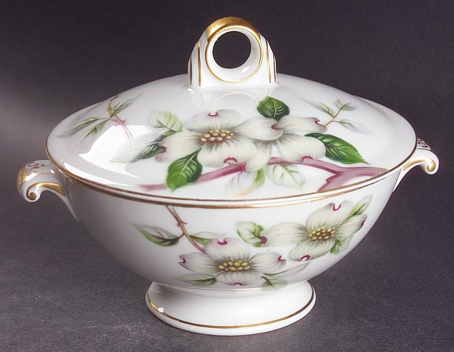 Dogwood Sugar Bowl & Lid by Meito-1