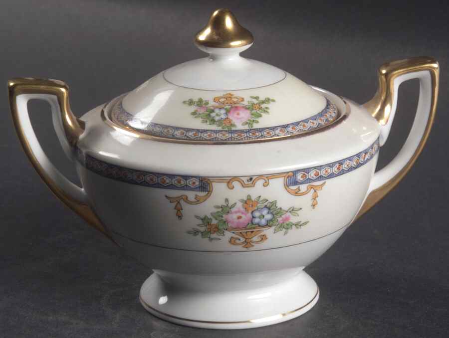 Dolores (Gold Trim) Sugar Bowl & Lid by Meito-1