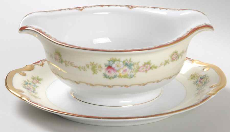 Dubarry Gravy Boat with Attached Underplate by Meito-1