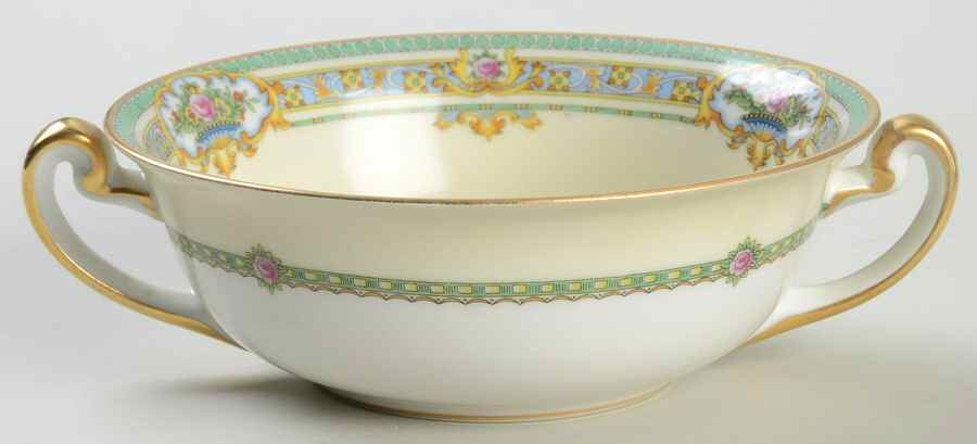 Dublin (Floral Urns) Flat Cream Soup Bowl by Meito-1