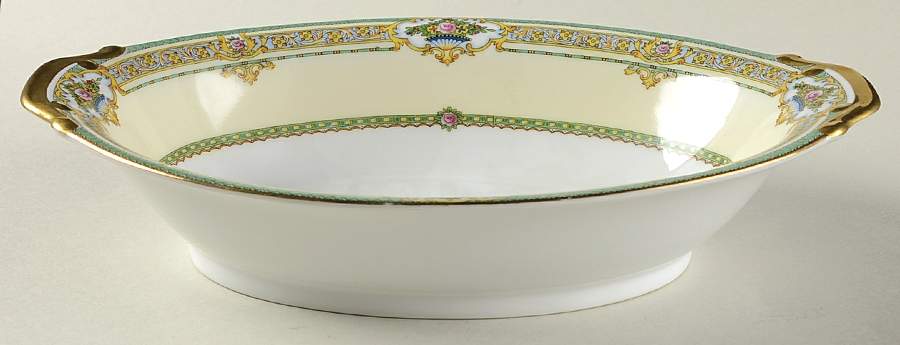 Dublin (Floral Urns) 9" Oval Vegetable Bowl by Meito-1