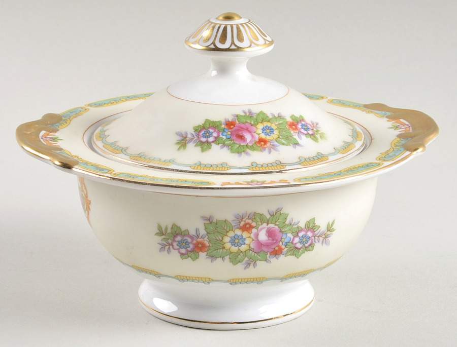 Dublin (Floral Sprays) Sugar Bowl & Lid by Meito-1