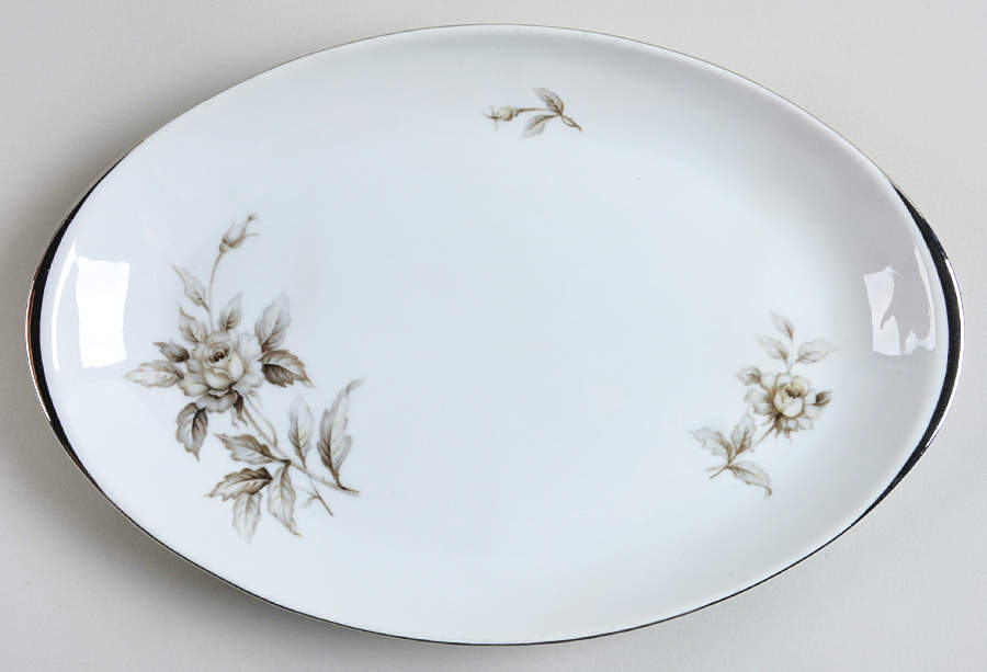 Dusk Rose 12" Oval Serving Platter by Meito-1